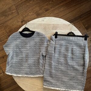 Brooks Brothers Black and White Tweed Skirt Set top 6 skirt 4